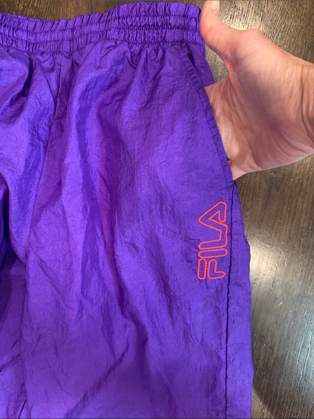 Vintage 80s Fila Vibrant Purple Track Pants with Pink Logo - Picture 5 of 10